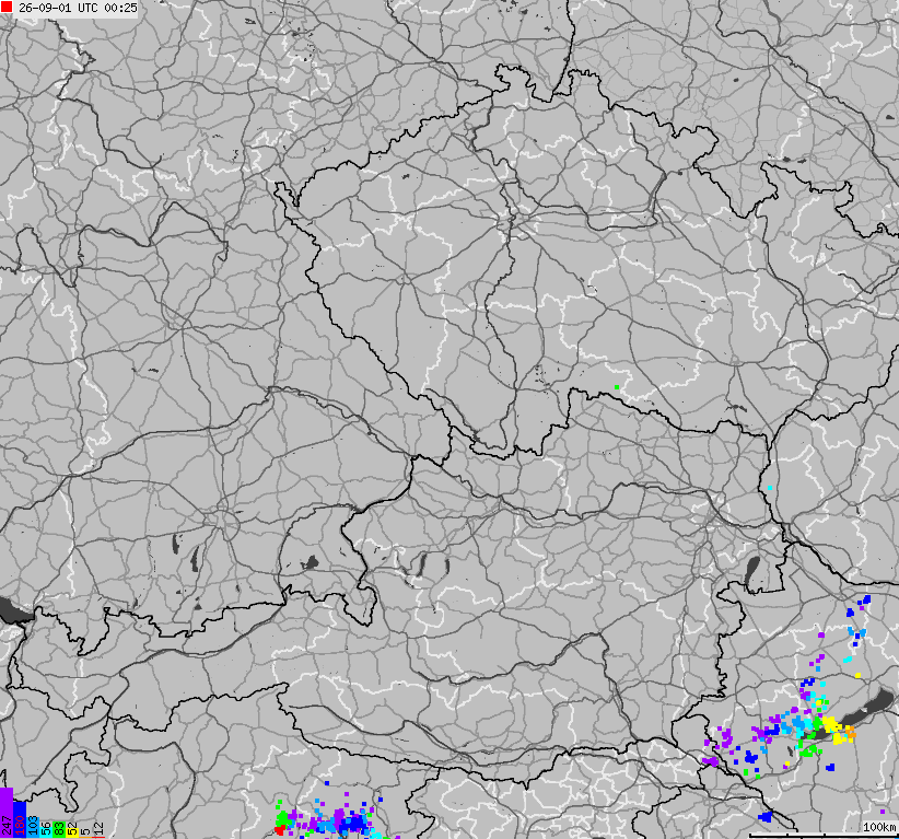 Map of lightnings across German