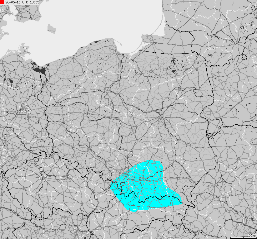 Mapa zagrożeń pogodowych dla obszaru Polski