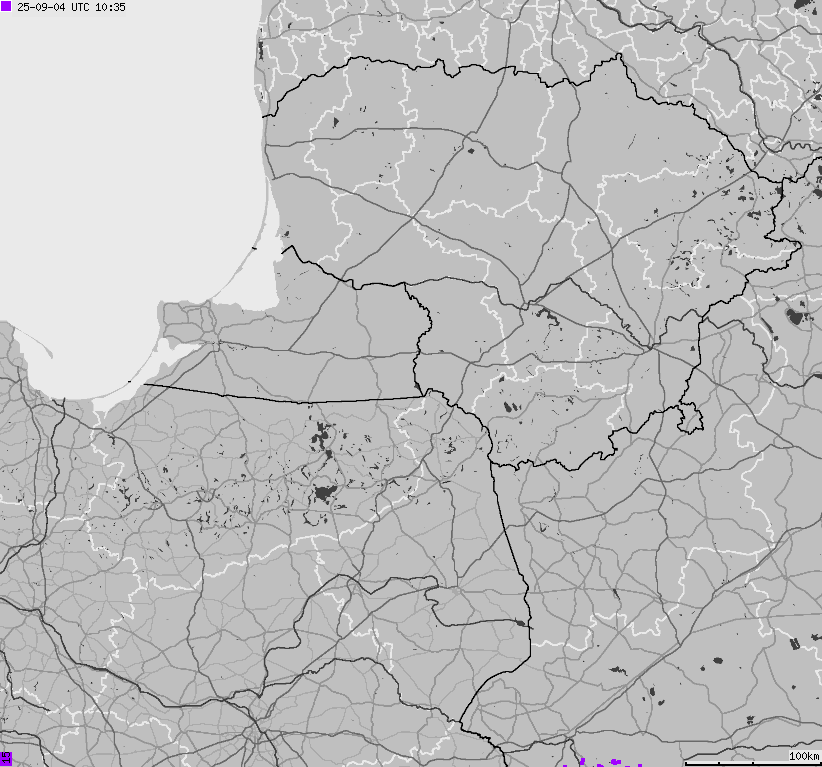 Mapa wyładowań atmosferycznych na obszarze Polski