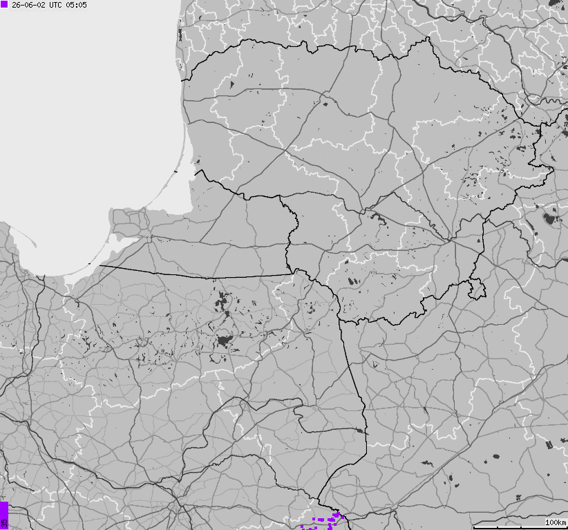 Mapa wyładowań atmosferycznych na obszarze Polski