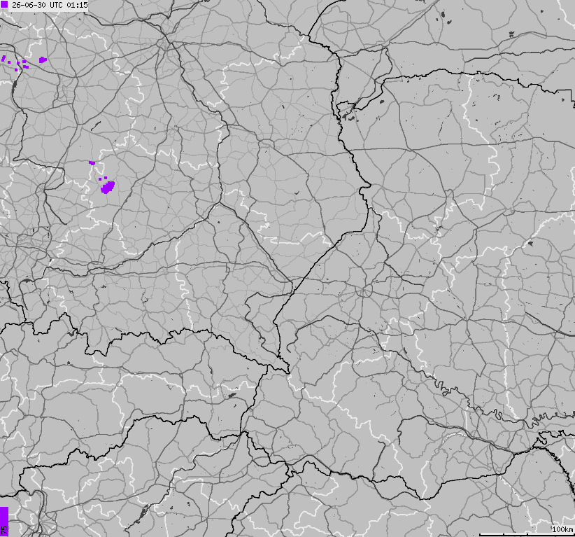 Mapa wyładowań atmosferycznych na obszarze Polski