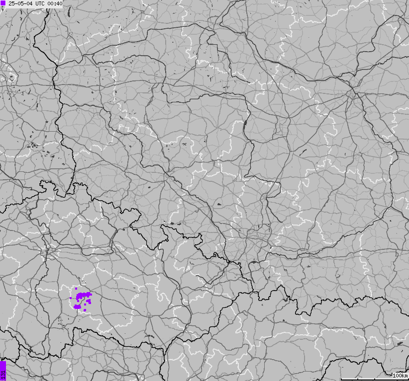 Map of lightnings across Poland