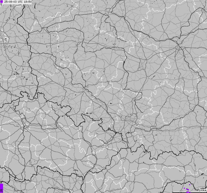 Map of lightnings across Poland