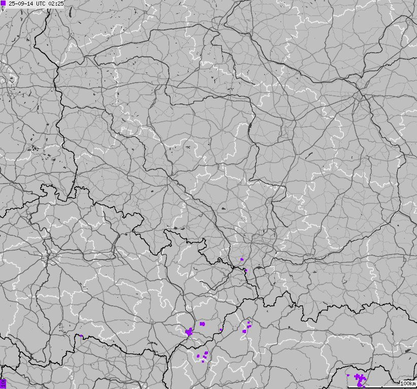 Mapa wyładowań atmosferycznych na obszarze Polski