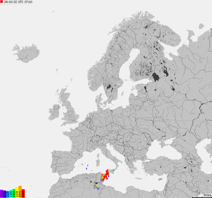 Mapa burzowa Europy