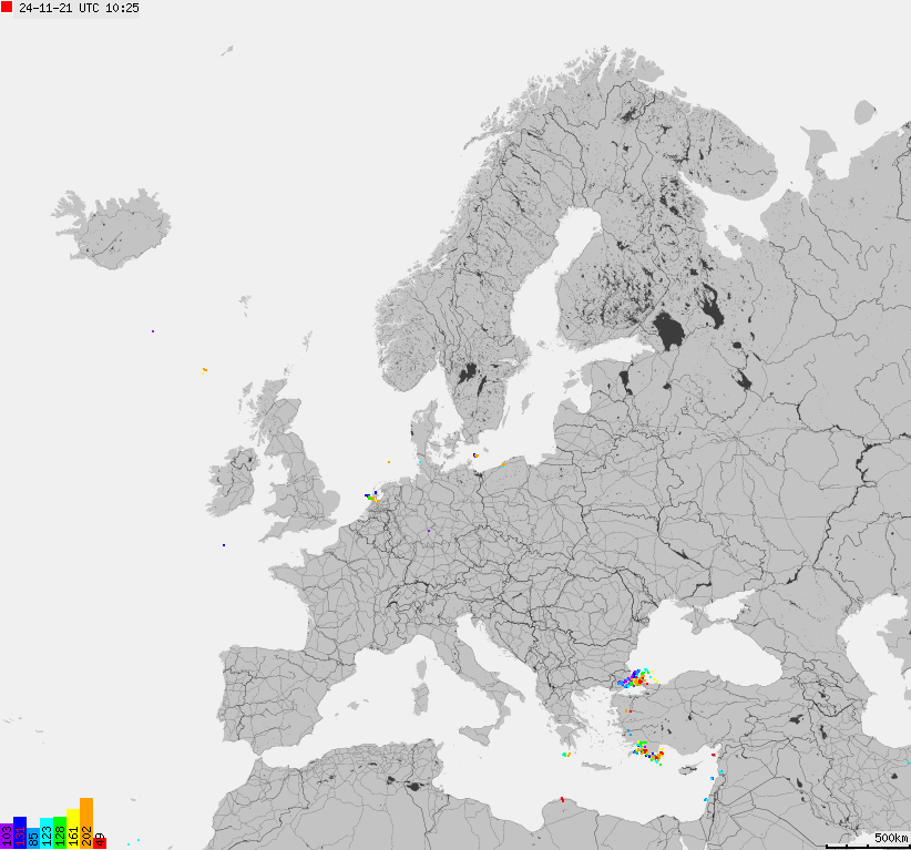 Storm report map of Europe