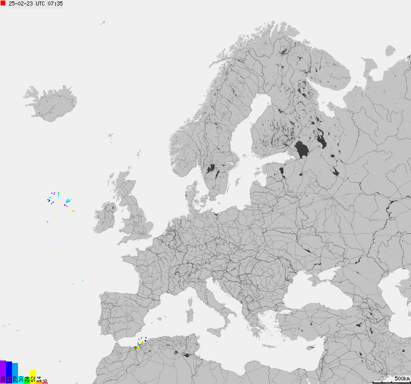 Storm report map of Europe