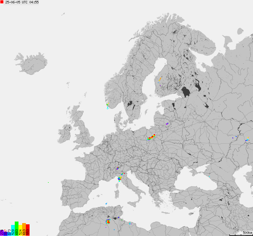 Mapa burzowa Europy