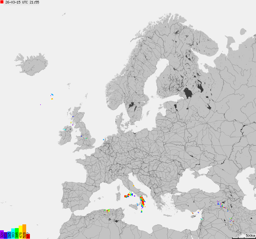 Storm report map of Europe