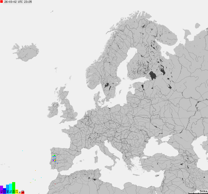 Storm report map of Europe
