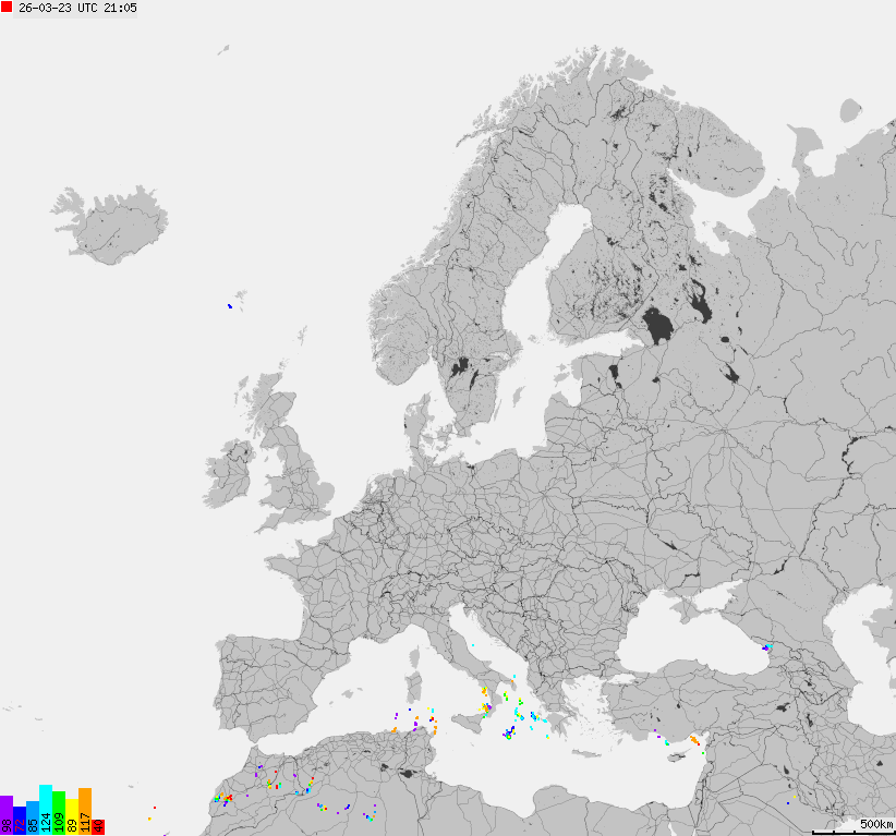 Storm report map of Europe