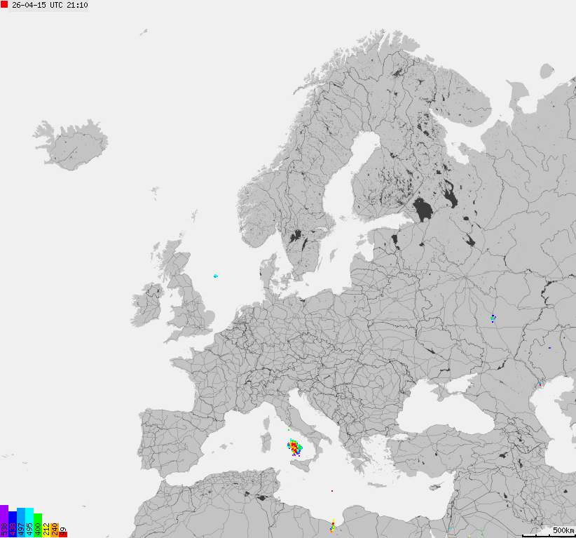 Storm report map of Europe