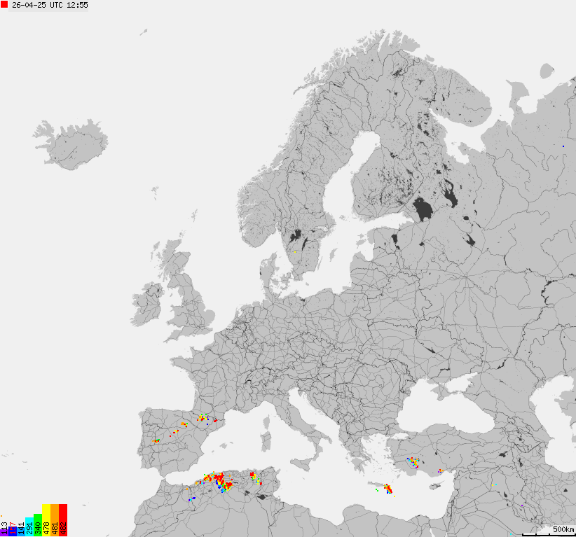 Storm report map of Europe