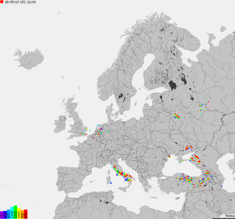 Storm report map of Europe