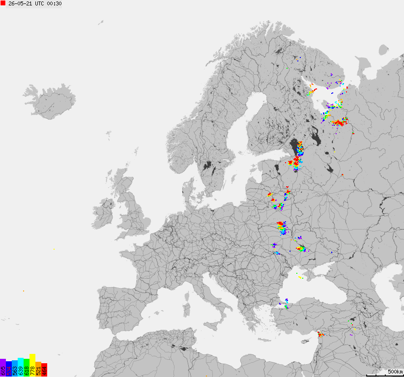 Storm report map of Europe