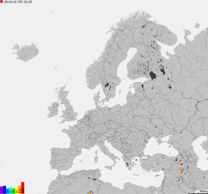 Storm report map of Europe
