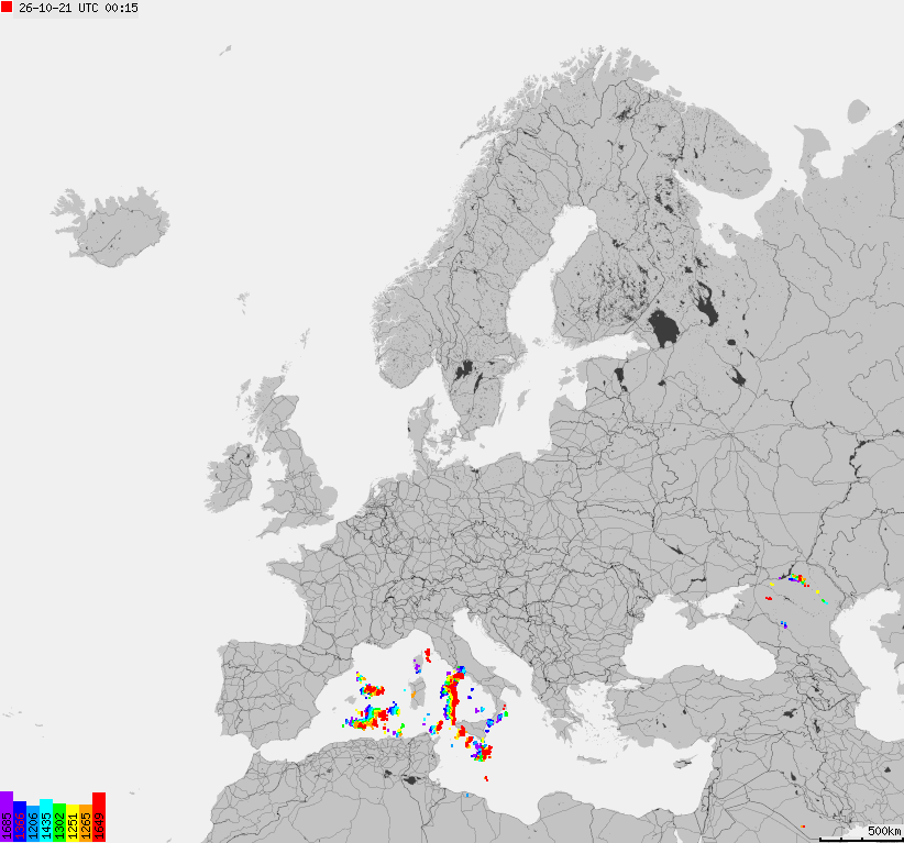 Storm report map of Europe