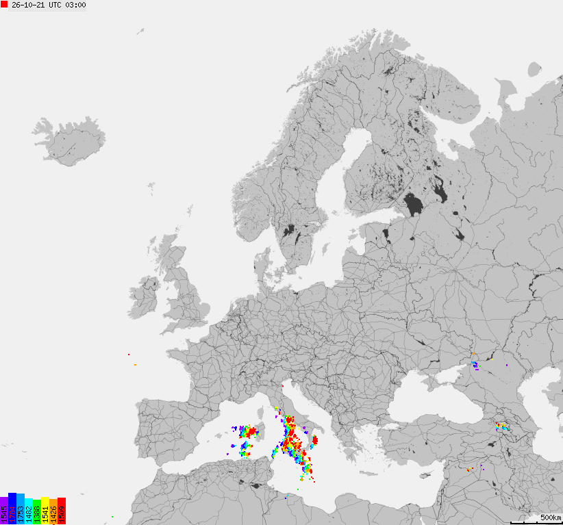 Storm report map of Europe