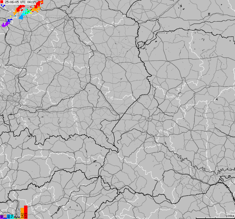 Mapa wyładowań atmosferycznych na obszarze Polski