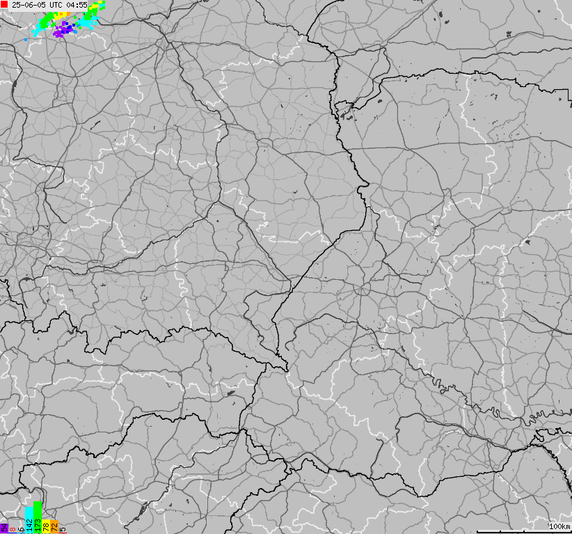 Map of lightnings across Poland