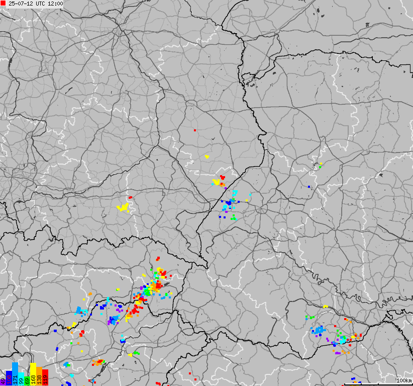Mapa wyładowań atmosferycznych na obszarze Polski