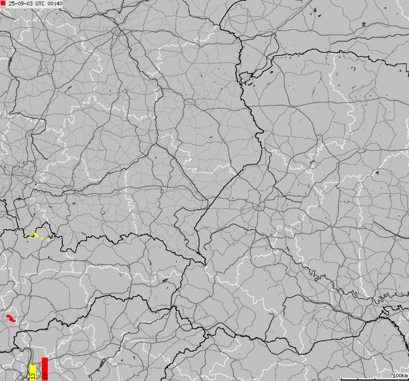 Mapa wyładowań atmosferycznych na obszarze Polski