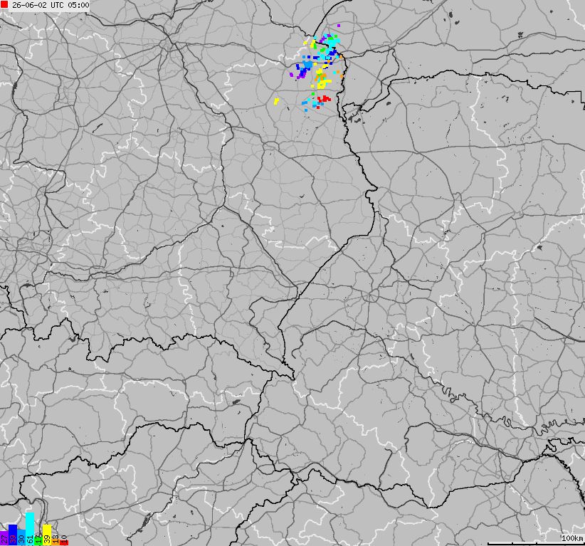 Mapa wyładowań atmosferycznych na obszarze Polski