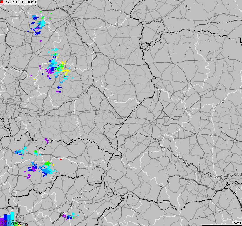 Mapa wyładowań atmosferycznych na obszarze Polski