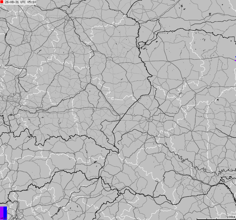 Map of lightnings across Poland