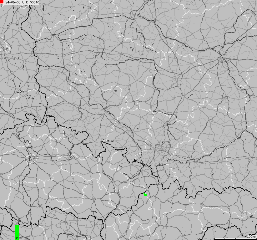 Mapa burzowa Polski południowo-zachodniej