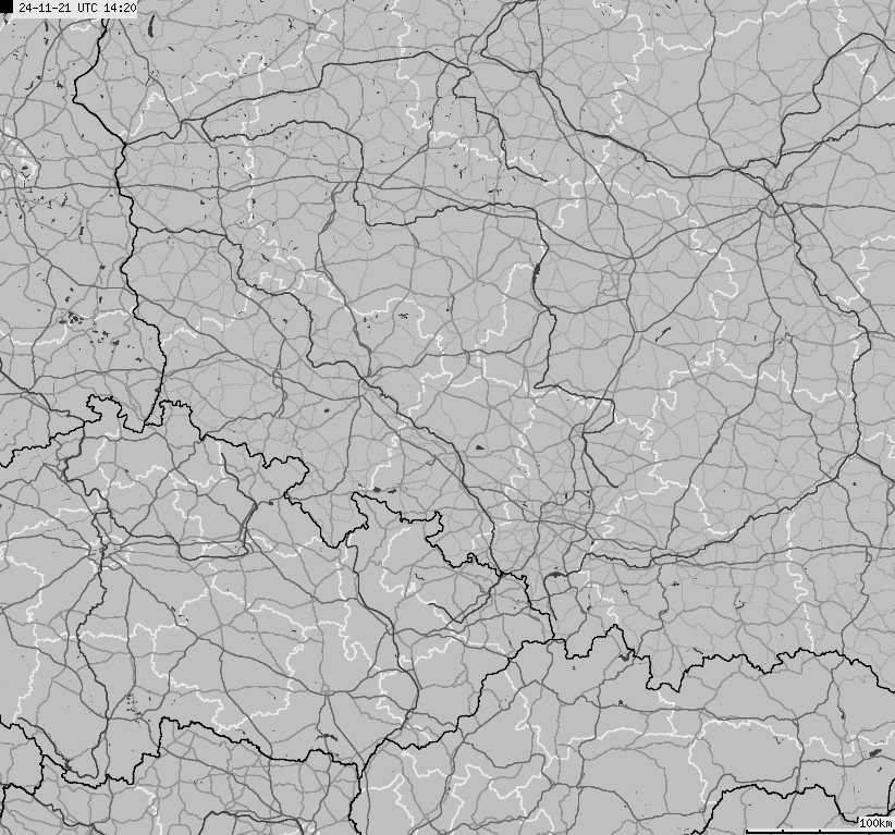 Map of lightnings across Poland