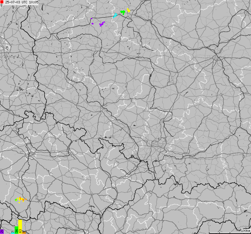 Mapa wyładowań atmosferycznych na obszarze Polski
