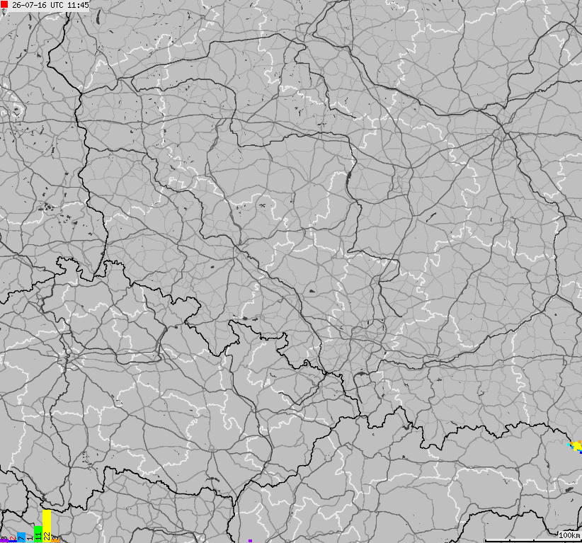 Map of lightnings across Poland