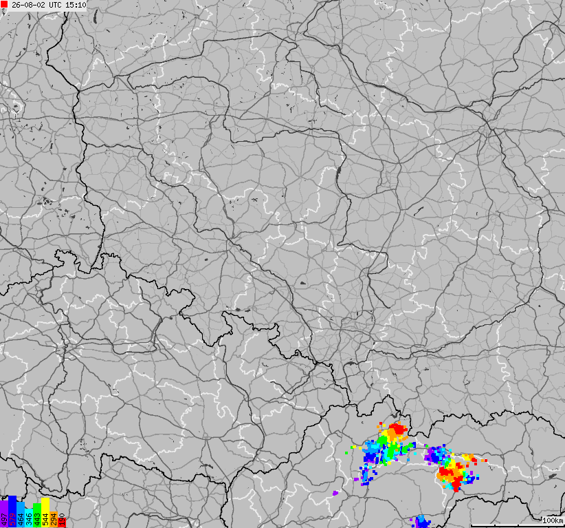 Map of lightnings across Poland