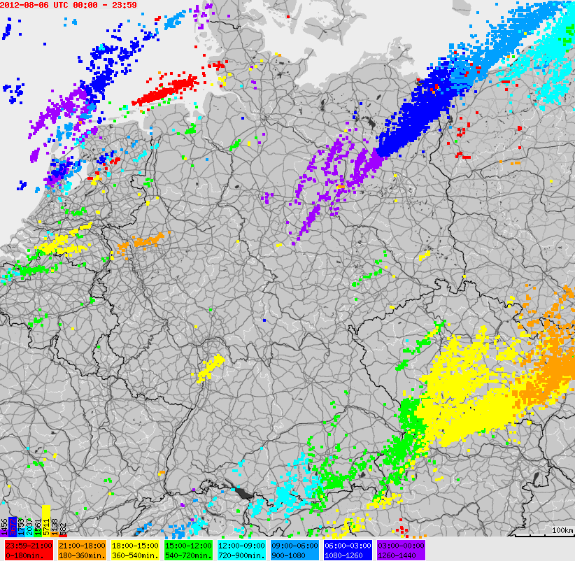 Static map of lightnings across German