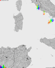 Storm report map of Italy