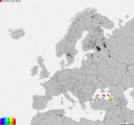 Storm report map of Europe