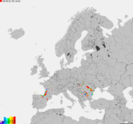Storm report map of Europe
