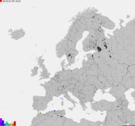 Storm report map of Europe