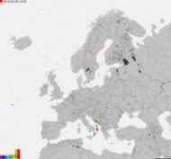 Storm report map of Europe
