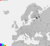 Storm report map of Europe