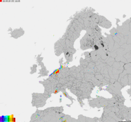 Storm report map of Europe