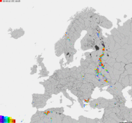 Storm report map of Europe