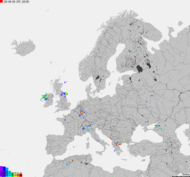Storm report map of Europe