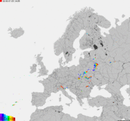 Storm report map of Europe