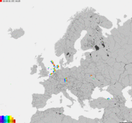 Storm report map of Europe