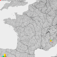 Storm report map of France