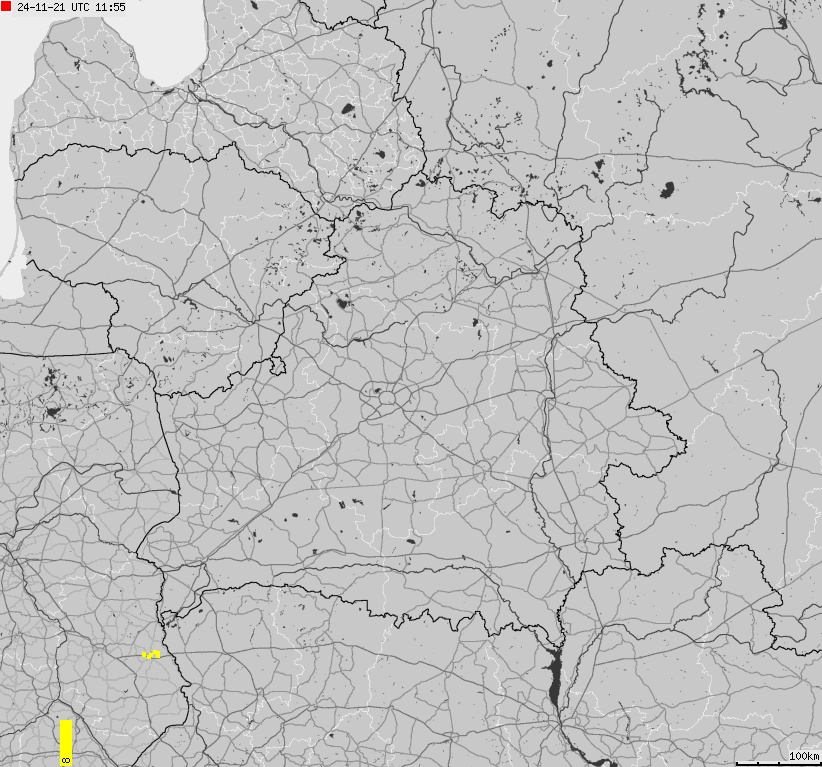 Map of lightnings Belarus