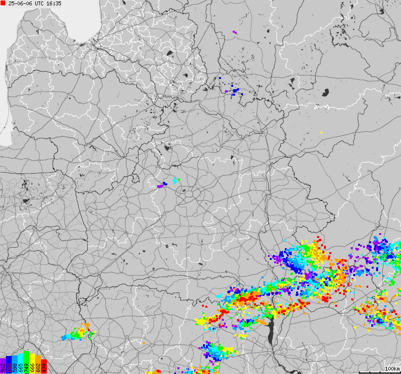 Map of lightnings Belarus