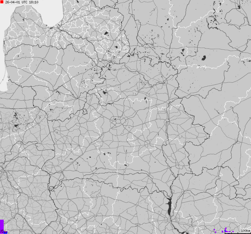 Map of lightnings Belarus